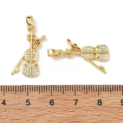 Brass Micro Pave Clear Cubic Zirconia Pendants CU-L277-09G-1