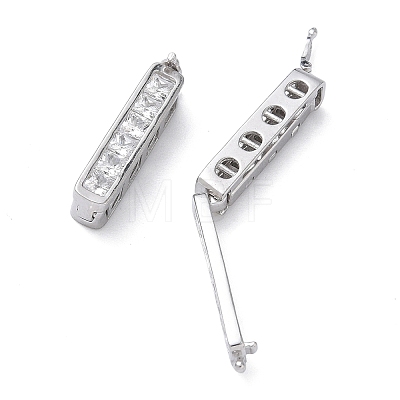 925 Sterling Silver Cubic Zirconia Twister Clasps STER-WH0007-28A-P-1