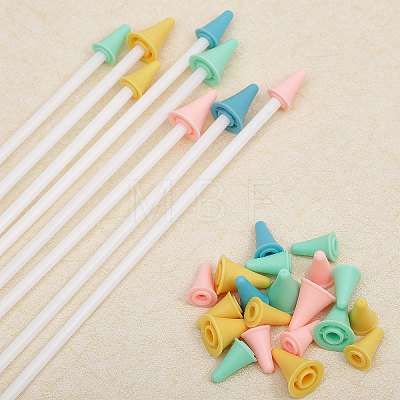 Globleland 60Pcs 2 Style Synthetic Rubber Knitting Needle Point Protectors FIND-GL0001-53-1