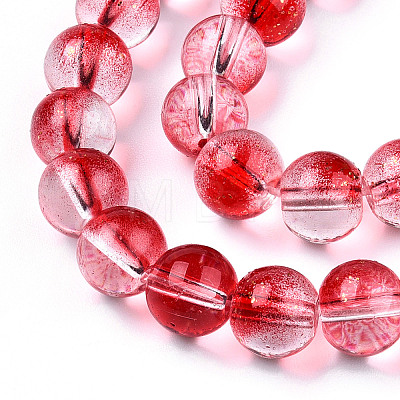 Transparent Spray Painted Glass Bead Strands GLAA-N035-03D-B04-01-1