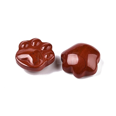 Natural Red Jasper Cat Paw Print Figurines DJEW-N003-03E-1