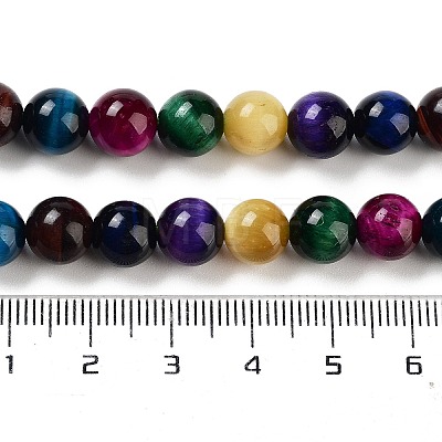 7 Colors Natural Tiger Eye Beads Strands G-A220-A01-02-1