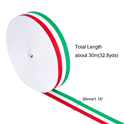 Polyester Grosgrain Ribbon SRIB-WH0009-02A-1