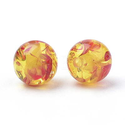 Resin Imitation Amber Beads X-RB660Y-8mm-2-1