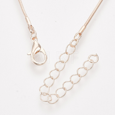 Brass Round Snake Chain Necklace Making MAK-T006-11B-RG-1
