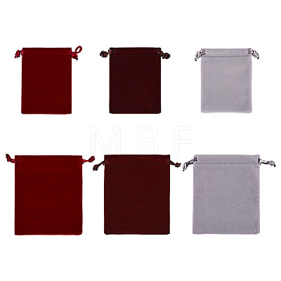 6Pcs 6 Styles Velvet Jewelry Drawstring Bags TP-TADJ0001-01-1