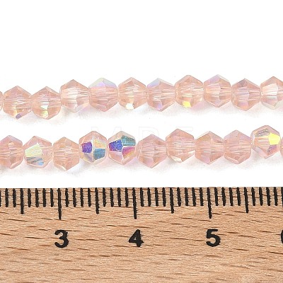 Electroplate Transparent Glass Beads Strands EGLA-K015-18B-1