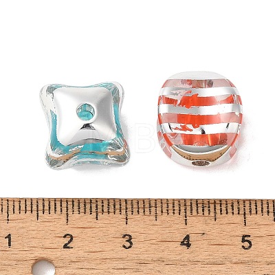 Spray Painted Acrylic Beads OACR-H123-03-1