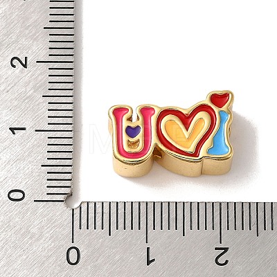 Rack Plating Brass Enamel European Beads KK-G511-06G-1