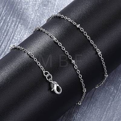 Brass Satellite Chains Necklaces for Women NJEW-D302-61P-1