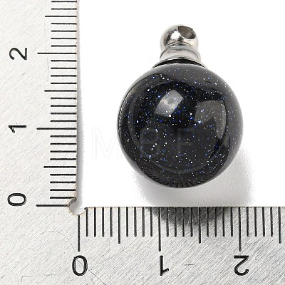 Synthetic Blue Goldstone Perfume Bottle Pendants G-K338-22P-10-1