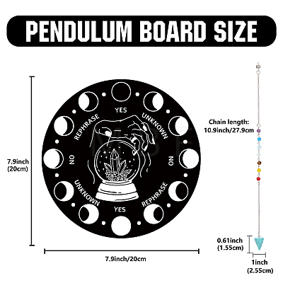 1Pc Chakra Gemstones Dowsing Pendulum Pendants FIND-CN0001-15I-1