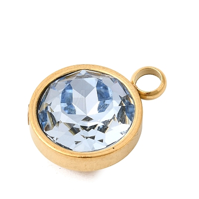 Birthstone Theme March 304 Stainless Steel Pendants STAS-K239-01G-A03-1