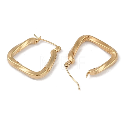 Ion Plating(IP) 201 Stainless Steel Twist Hoop Earrings EJEW-I309-32G-1