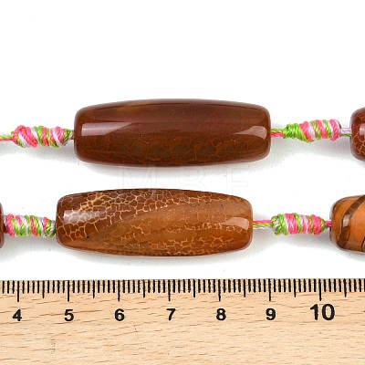 Natural Fire Crackle Agate Beads Strands G-P605-E01-01A-1