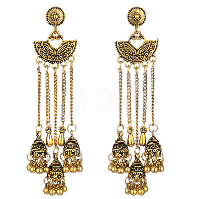Alloy Fan Tassel Chandelier Earrings FS-WG889C6-02-1