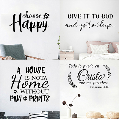 PVC Quotes Wall Sticker DIY-WH0200-081-1