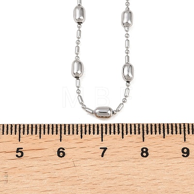 Brass Oval Ball Chain Necklaces for Men Women NJEW-L012-03P-1