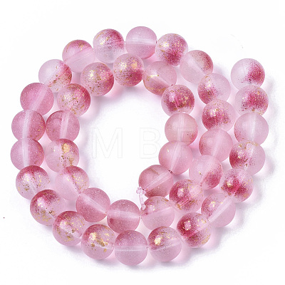 Frosted Spray Painted Glass Beads Strands GLAA-N035-03D-C04-1