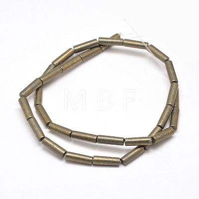 Column Natural Pyrite Beads Strands G-I126-26-13x4mm-1