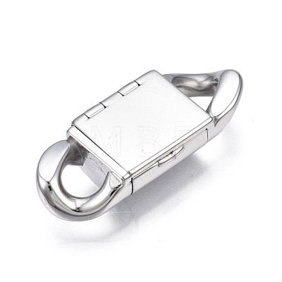 304 Stainless Steel Fold Over Clasps STAS-S080-01C-P-1