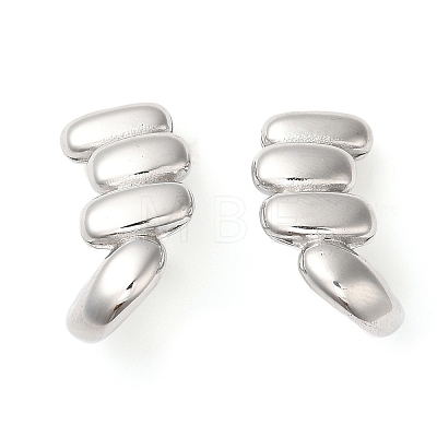304 Stainless Steel Twist Stud Earrings EJEW-K244-41P-1