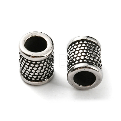 Retro 304 Stainless Steel Large Hole Barrel Beads STAS-E073-05-1