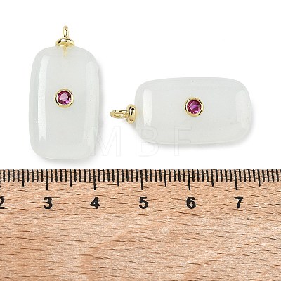 Dyed Natural White Jade  Pendants KK-C251-01G-02-1
