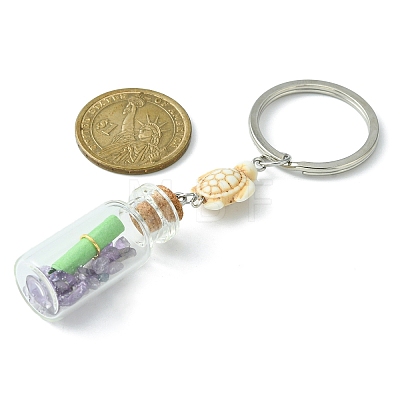 Wishing Bottle Glass Pendant Keychains KEYC-JKC00498-1