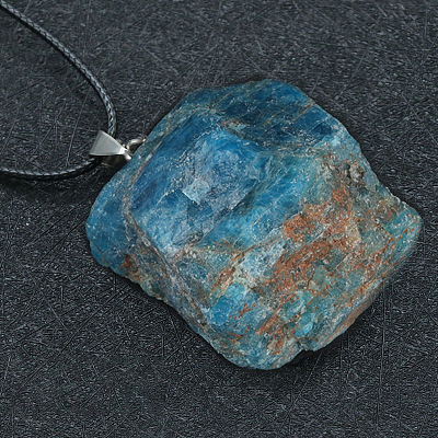 Natural Apatite Raw Rough Nuggets Pendant Necklace FS-WG50F2C-19-1