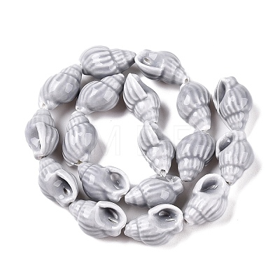 Handmade Printed Porcelain Beads Strand PORC-T133-01G-1