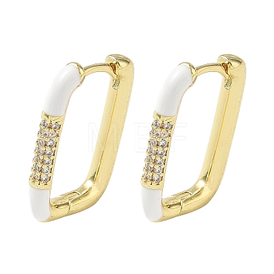 Brass Micro Pave Cubic Zirconia Hoop Earrings KK-CBA98BA-01G-D-1