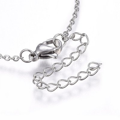 304 Stainless Steel Pendant Necklaces NJEW-L146-07P-1