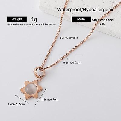 304 Stainless Steel Resin Pendant Necklaces for Women EI8991-4-1