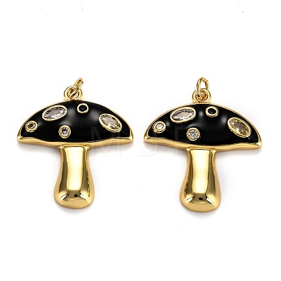 Real 18K Gold Plated Brass Micro Pave Cubic Zirconia Pendants X-ZIRC-L100-019H-G-1