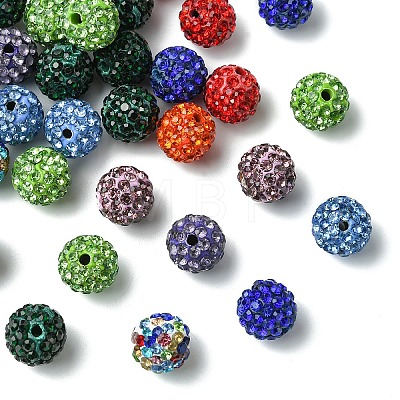 30Pcs Pave Disco Ball Beads RB-YW0001-14A-1