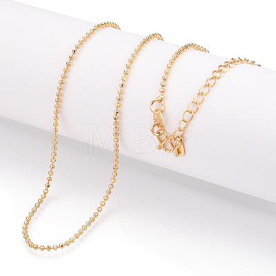 Brass Ball Chain Necklaces NJEW-N054-12G-1