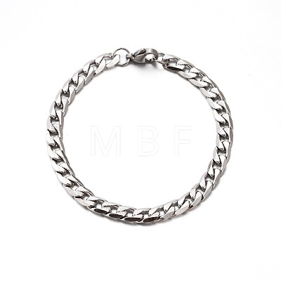 304 Stainless Steel Curb Chains Bracelets BJEW-O086-07-1