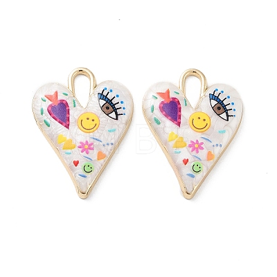 Rack Plating Alloy Enamel Pendants FIND-C050-09G-04-1