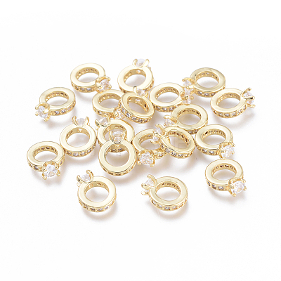 Brass Micro Pave Cubic Zirconia Charms LS-KK-I673-15B-1
