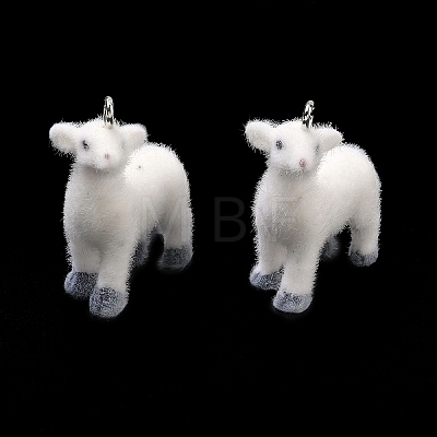 Flocking Opaque Resin Pendants RESI-F064-A01-1