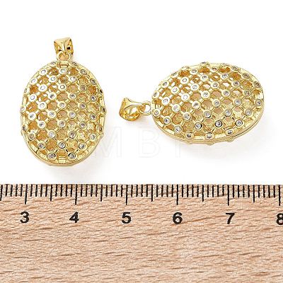 Brass Micro Pave Clear Cubic Zirconia Pendants KK-D221-19G-04-1