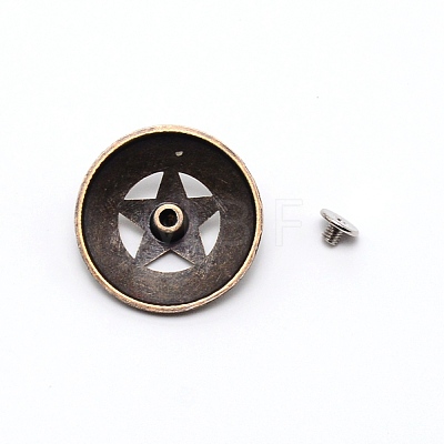 1-Hole Alloy Decorative Rivets PALLOY-WH0092-15AB-1