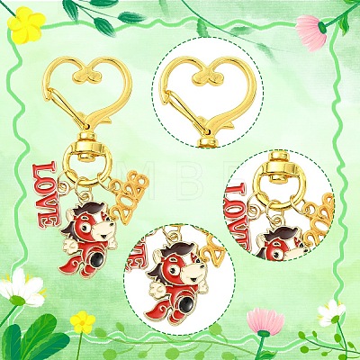 5Pcs Alloy Enamel Pendant Decorations HJEW-YW00452-1