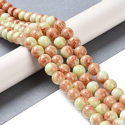 Baking Paint Glass Bead Strands GLAA-H031-01C-02-1