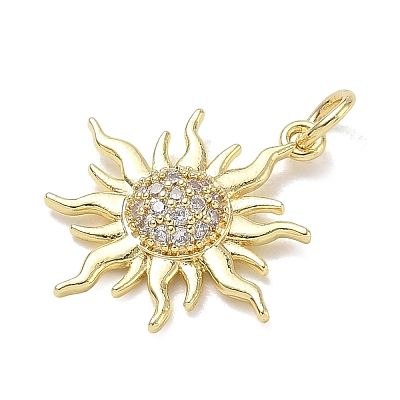 Brass with Rhinestone Pendants KK-CBAD872-01G-02-1