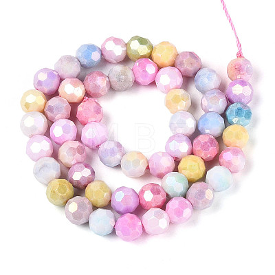 Anti-Tarnish Electroplate Glass Beads Strands EGLA-T021-8mm-15-14-1