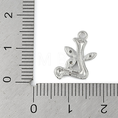 Brass Crystal Rhinestone Letter Links Connector Charms KK-S395-06P-L-1