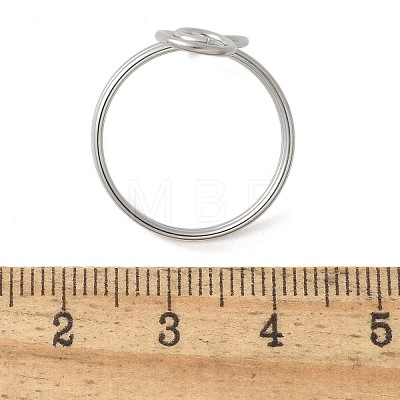 304 Stainless Steel Round Wrap Open Cuff Rings for Women Men RJEW-Z071-02B-P-1