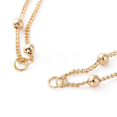 Multi-strand Brass Curb Chain Bracelet Makings AJEW-JB00981-1
